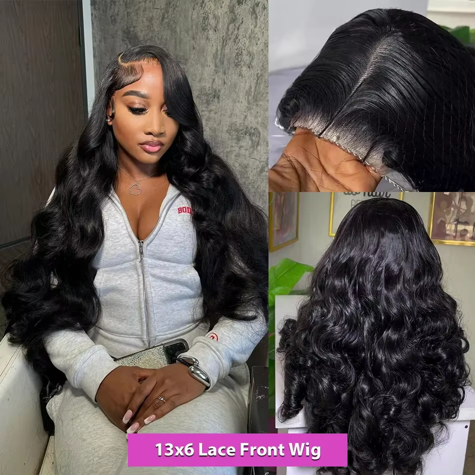 Perruque frontale transparente HD Body Wave 13x4/13x6, perruques en cheveux humains Body Wave Lace F