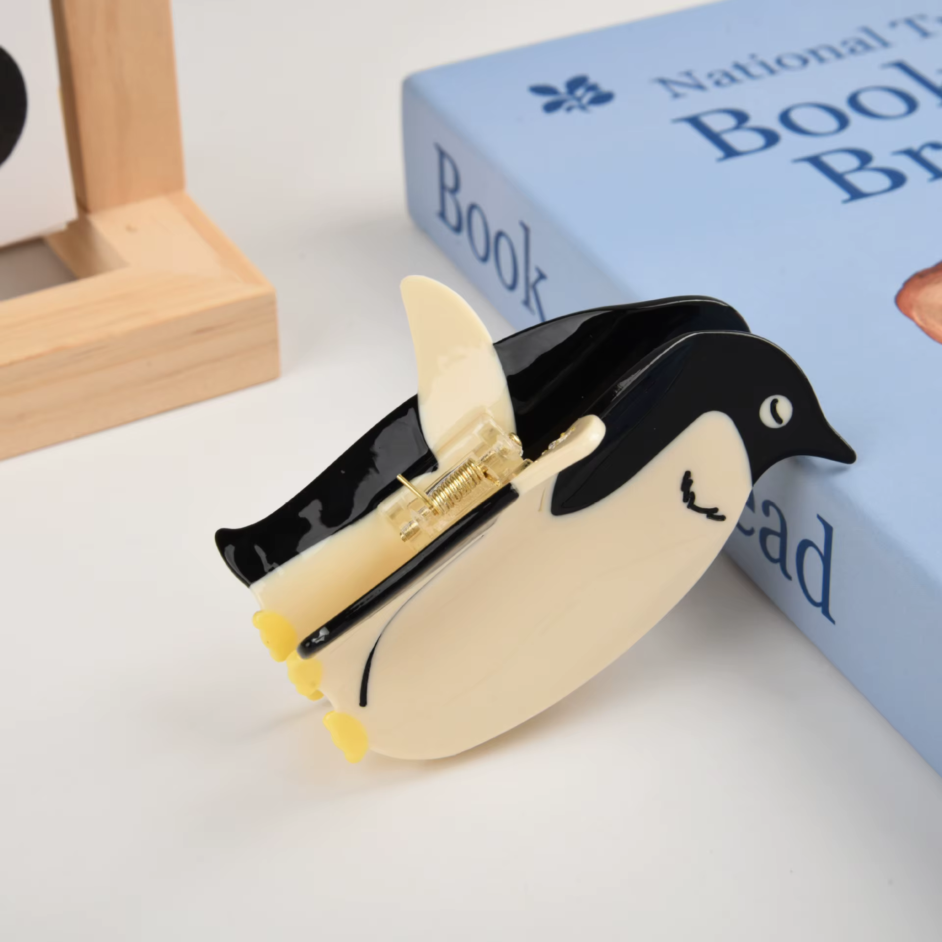 Pince à cheveux crabe en acétate pour femme, pince à cheveux animal mignon, pince requin pingouins, 