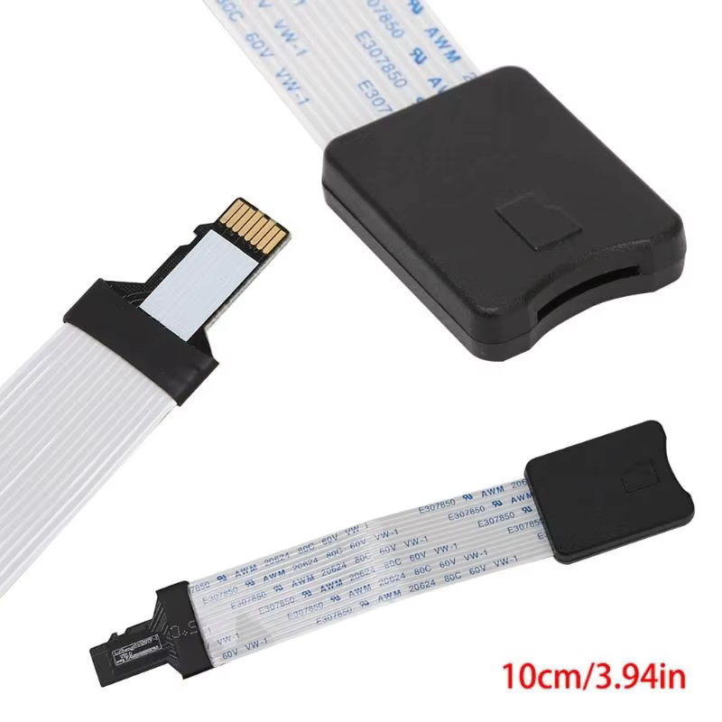 Câble d'extension de carte mémoire flexible, lecteur de carte femelle à micro mâle, adaptateur d'ext
