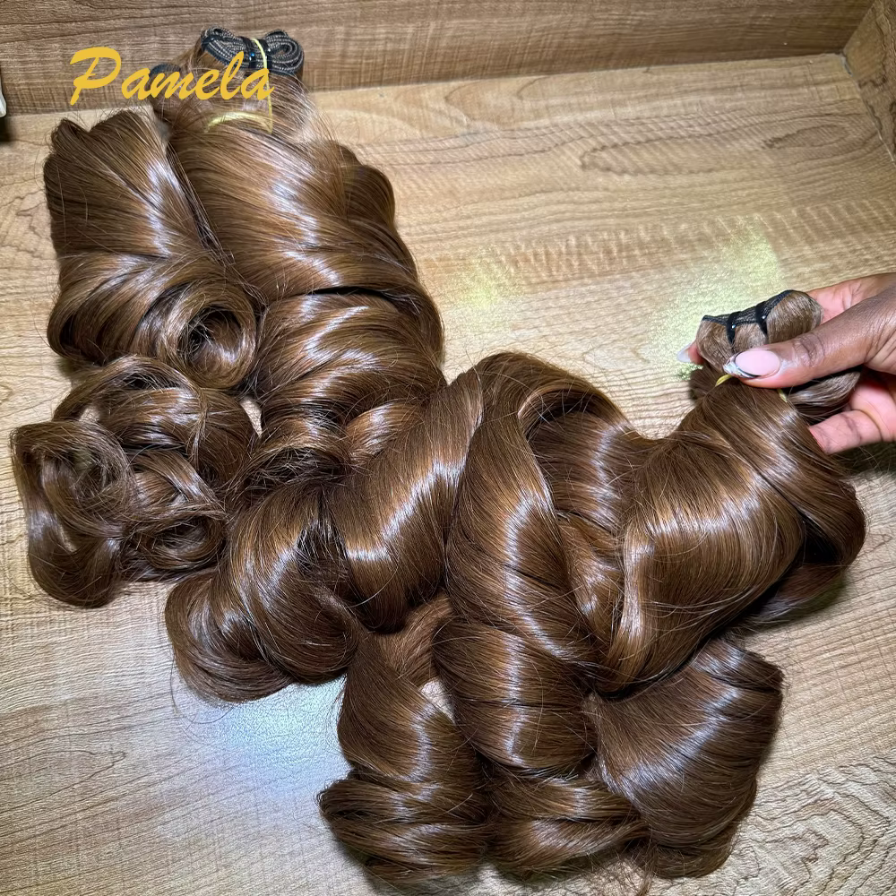 Extensions de cheveux humains bruns ondulés, 100% vierges non traités, 3 mèches, extensions de cheve