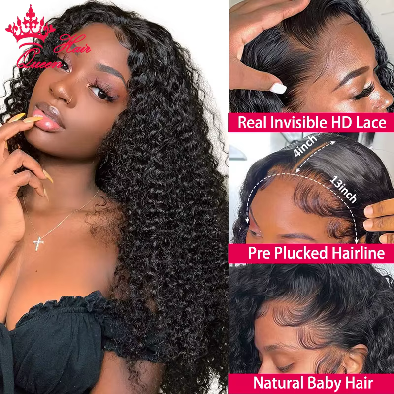 Reine cheveux vague profonde réel HD dentelle perruque 13x6 13x4 pleine frontale 4x4 5x5 6x6 HD ferm