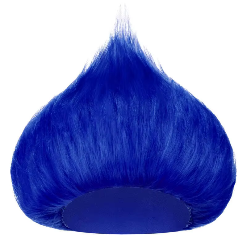 Perruque de troll synthétique colorée et moelleuse à pointes, perruque amusante pour fête, coiffe à