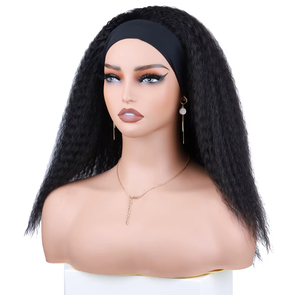 Perruque synthétique courte crépue droite perruque de cheveux synthétiques haute bouffée perruque de