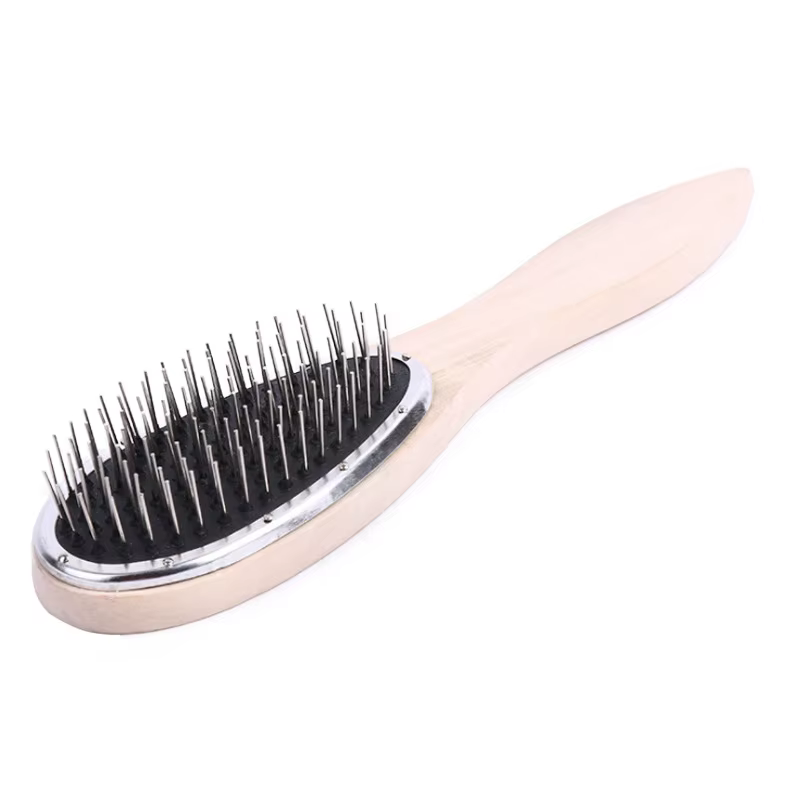 Brosse à cheveux en bois, peigne à cheveux pour perruques, brosse antistatique en acier pour démêler
