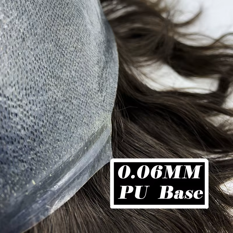 Toupet hommes capillaire prothèse perruque homme 0.06mm peau complète réel cheveux humains perruques