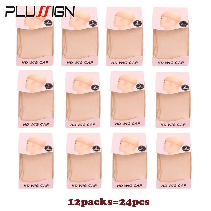 Plussign 12 pièces Hd bonnet de perruque pour faire du Style de cheveux naturels bonnets de perruque