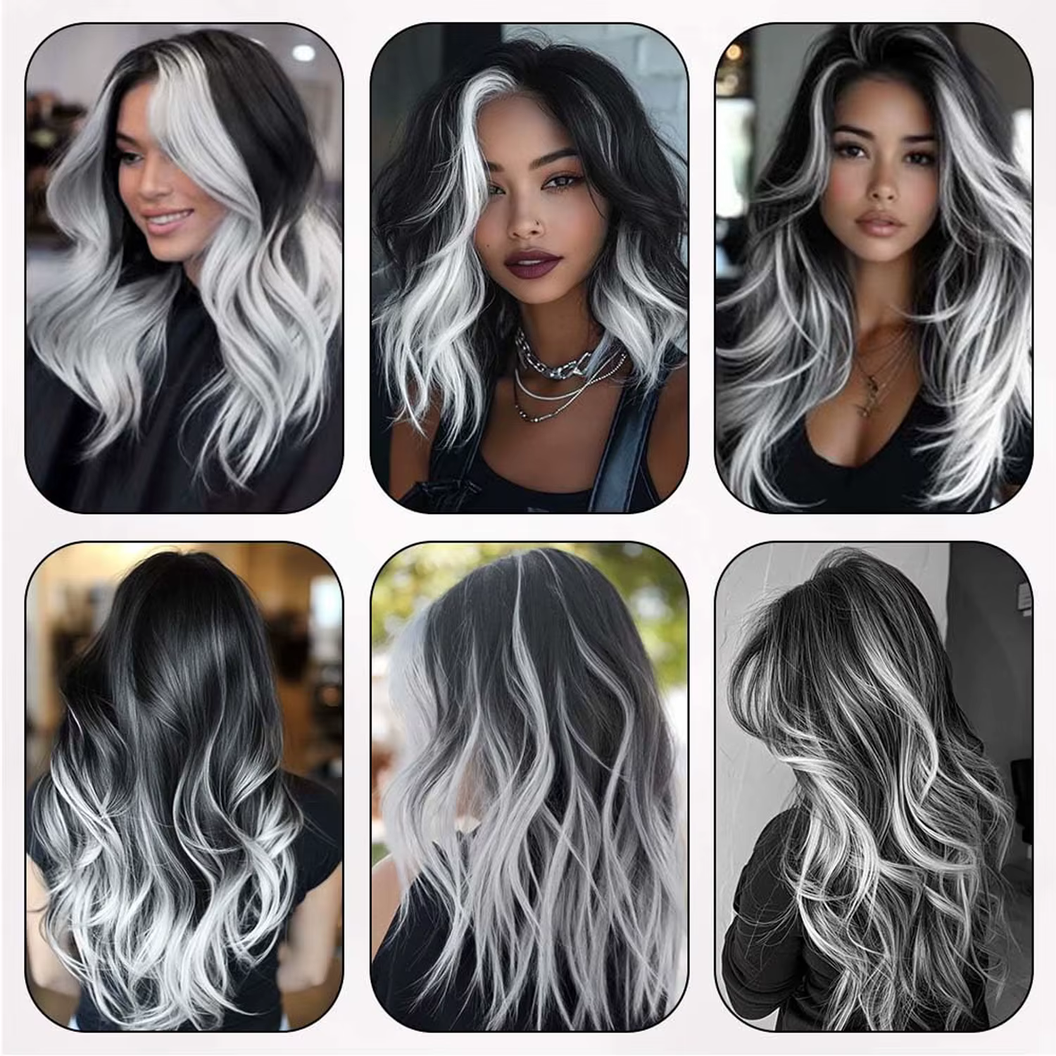 8 paquets d'extensions de cheveux synthétiques colorées 22 pouces droites à clipser sur la fête de n