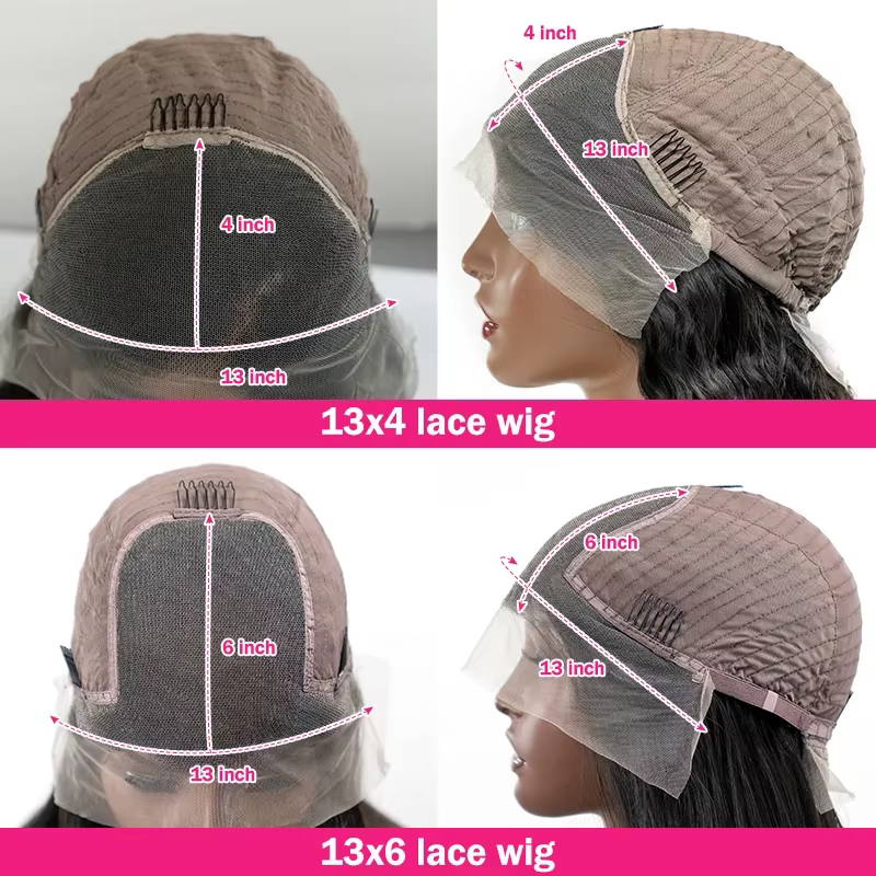 4C bords bébé cheveux dentelle perruques vague d'eau 13x6 HD dentelle frontale perruque 100% cheveux