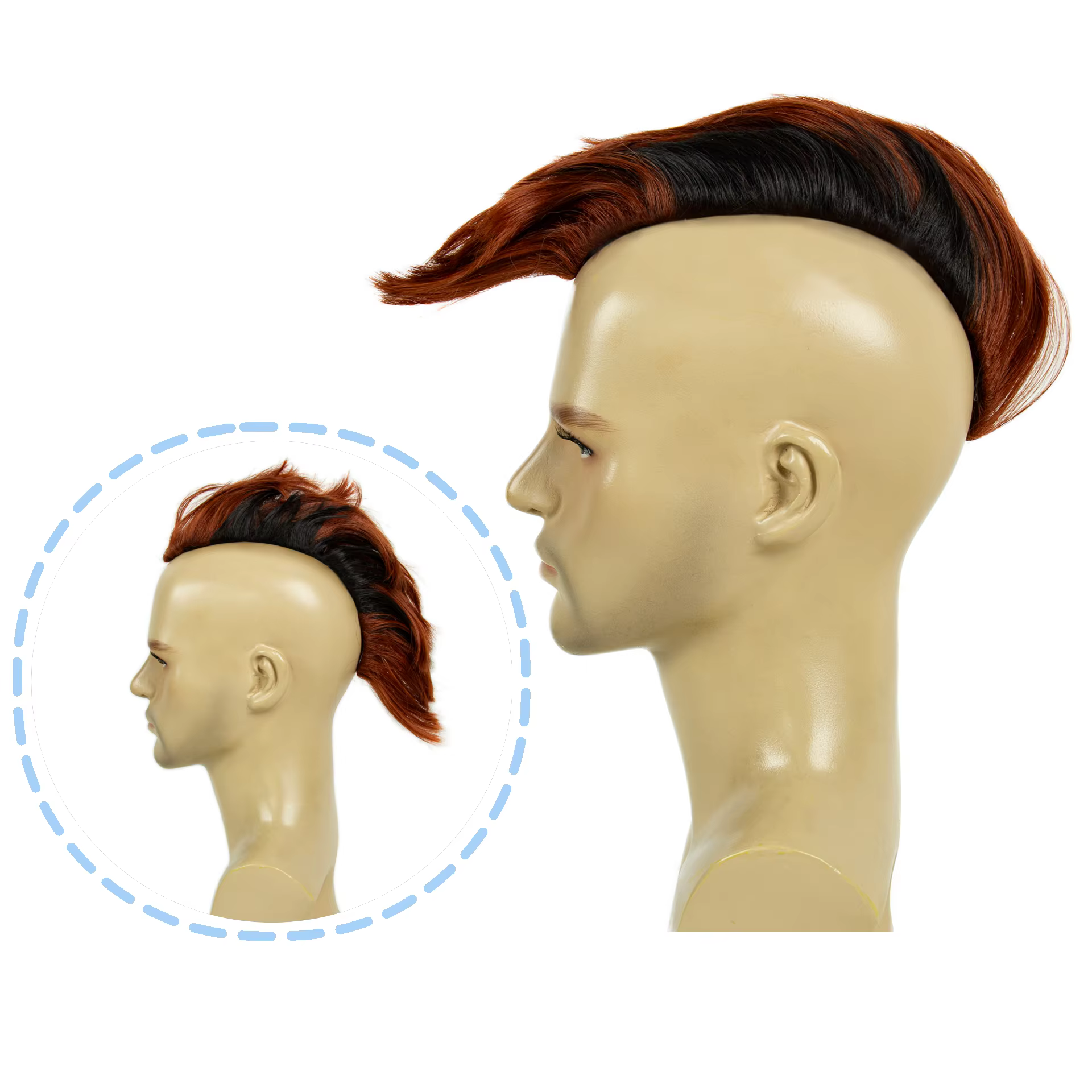 REEWES Obrem Brown Mokhaw Perruque à clipser en cheveux synthétiques pour usage quotidien, PUNK ROCK
