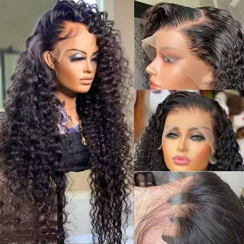 Perruque Lace Front Deep Wave 13x4 13x6 avec dentelle HD transparente, perruques bouclées en cheveux