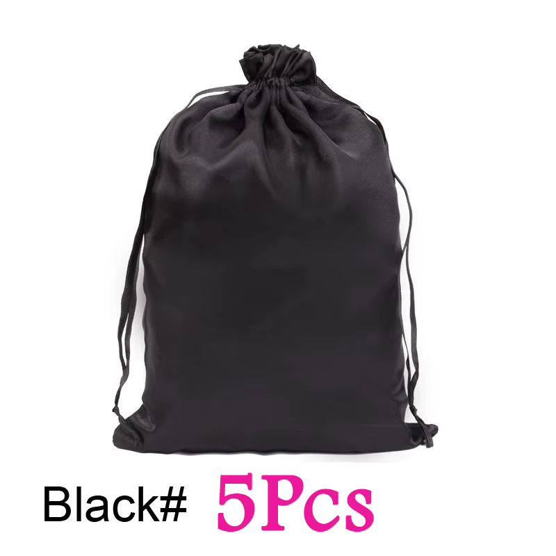 Sacs à perruque 5 pièces sacs d'extensions de cheveux avec cordon sac de perruque en Satin doux et s
