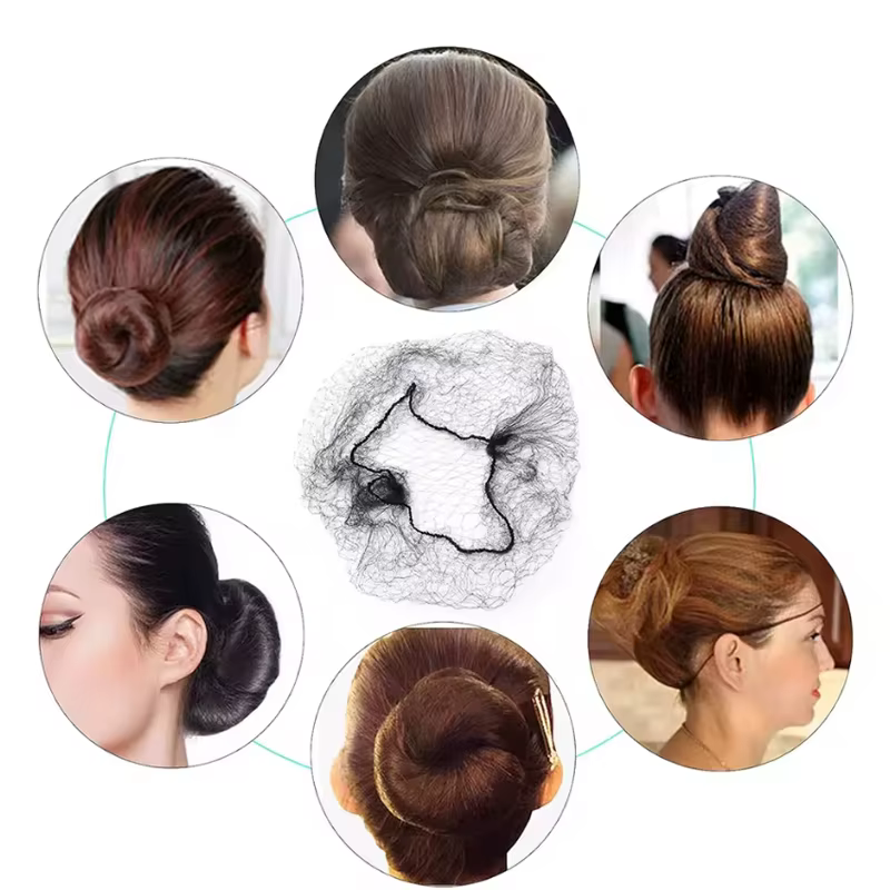 10/20/30 pièces filet à cheveux en Nylon Durable pour chignon outil de coiffure filet à cheveux noir