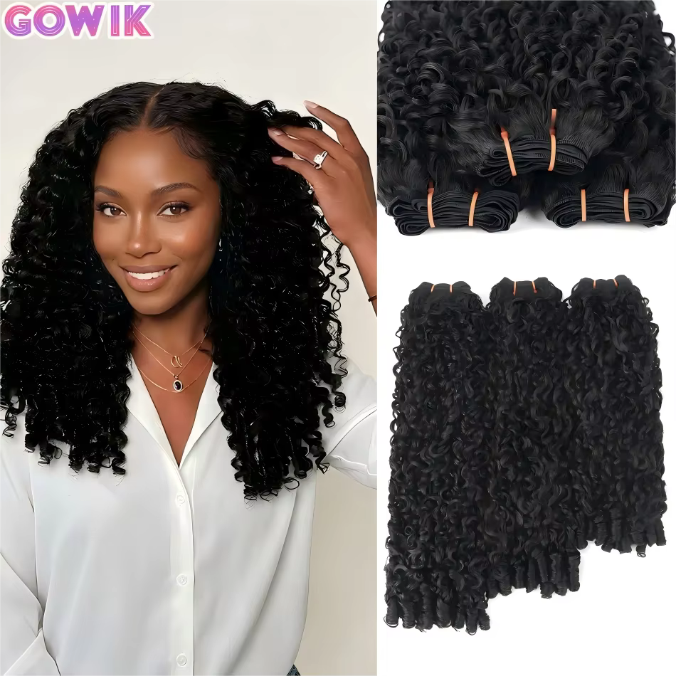 Lots de Cheveux Humains Bouclés Birmans 12A, Ondulés Type 3C4A, Non Traités, Bruts, à Coudre, Doux e