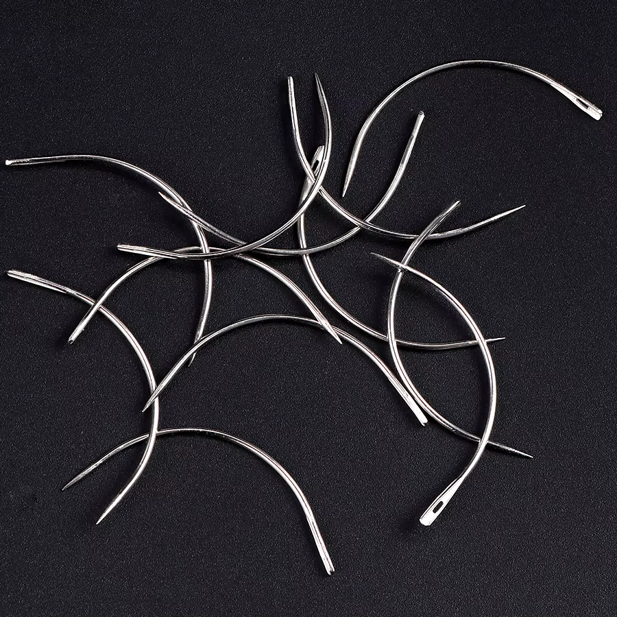 Plussign 12 pièces/lot aiguilles incurvées en acier inoxydable Type C perruque faisant des aiguilles