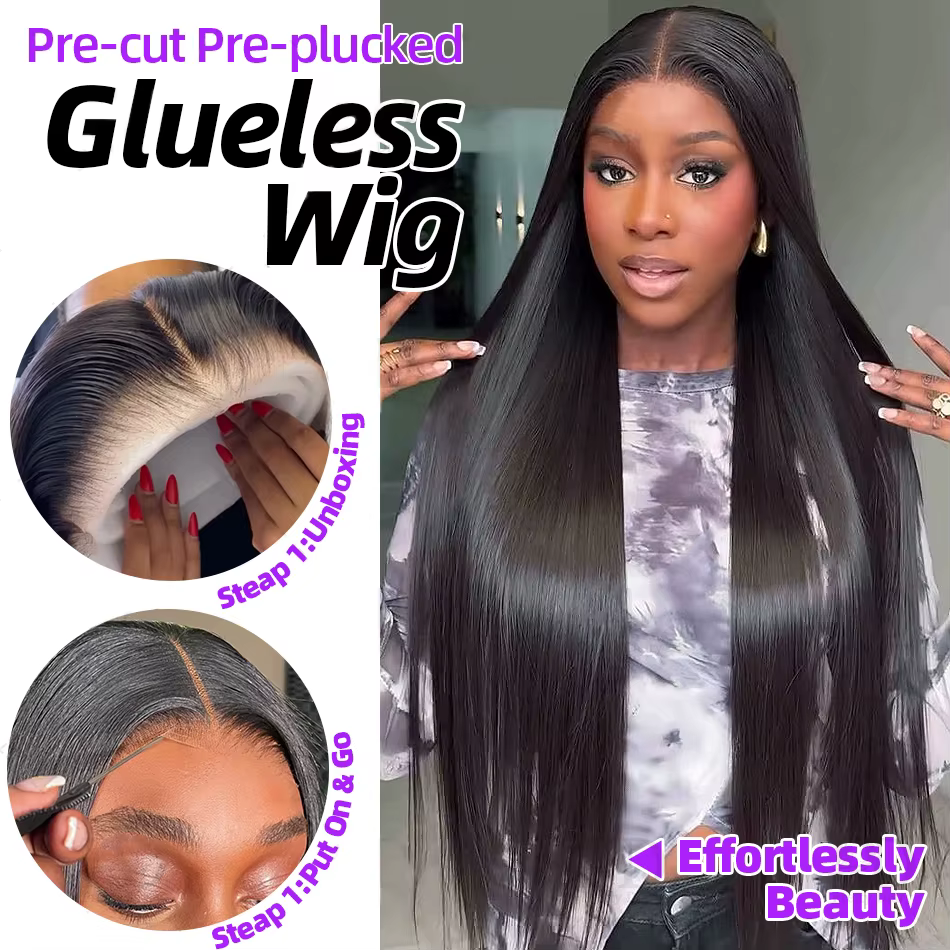 Perruques sans colle Wear Go en cheveux humains, perruque Lace Front 13x6, perruque Lace Front HD tr