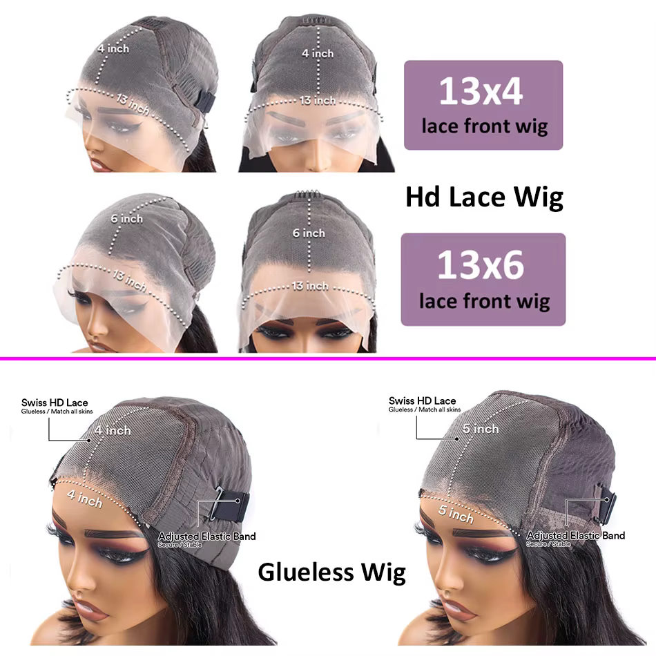 Perruques de cheveux humains droites sans colle prêtes à porter 13X6 Hd perruque frontale en dentell