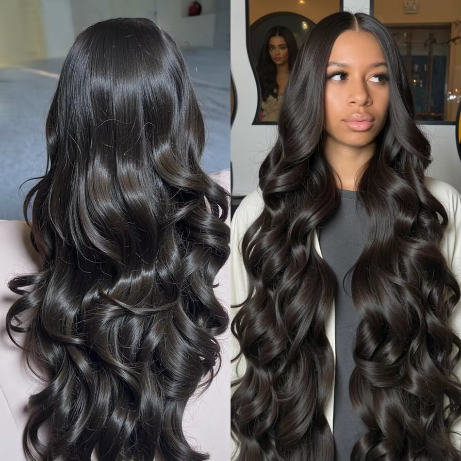Perruques de cheveux humains brésiliens 220 Density Body Water Wave 13x6 HD Lace Frontal, 30-40 pouc