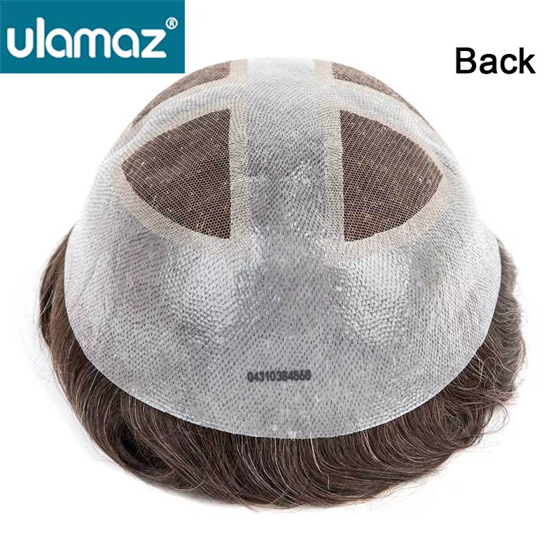 Homme prothèse de cheveux français dentelle peau système de cheveux pour hommes Microskin hommes pro