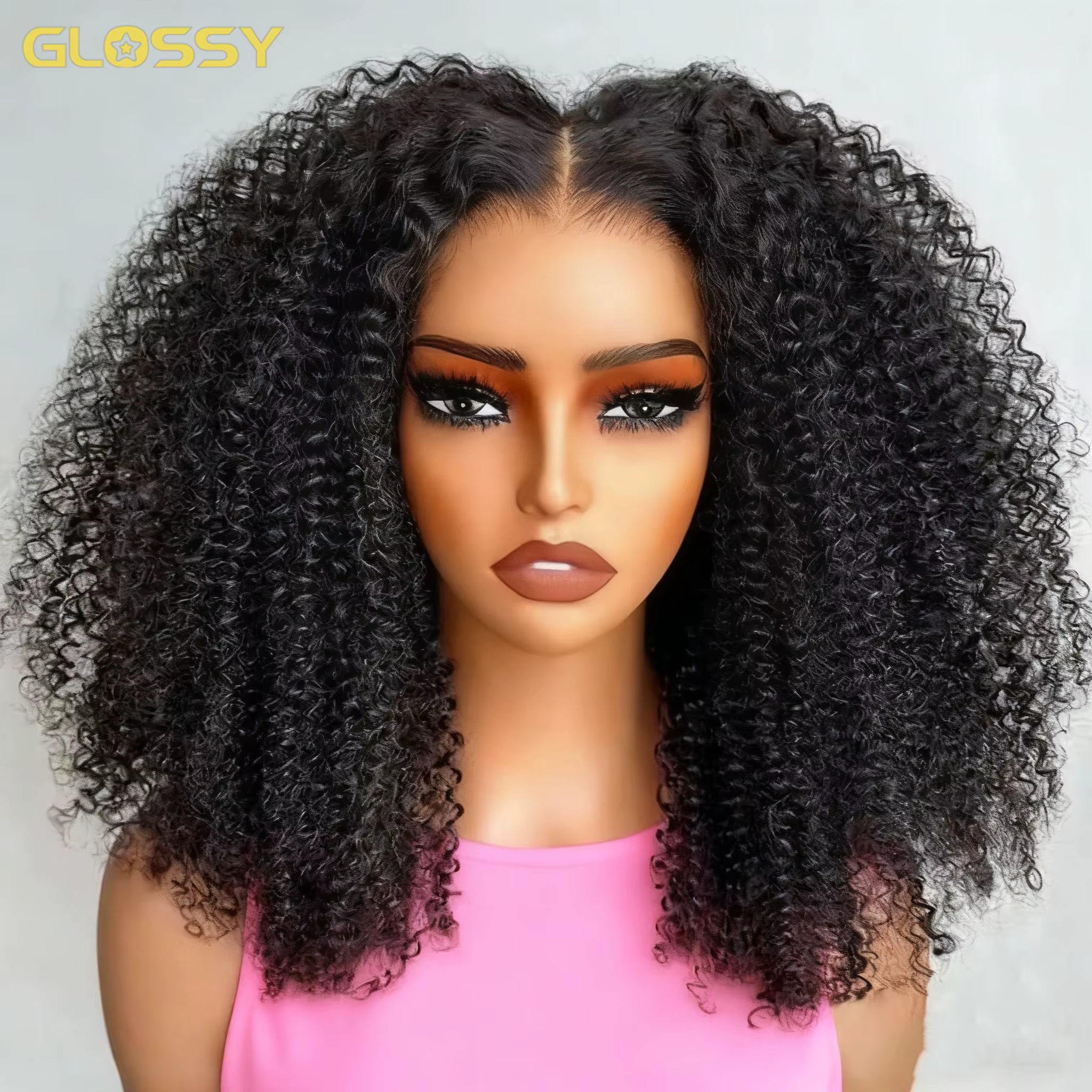 250 densité 13x6 Hd Afro crépus bouclés perruque 100% cheveux humains 13x4 4c bords frontale vague p