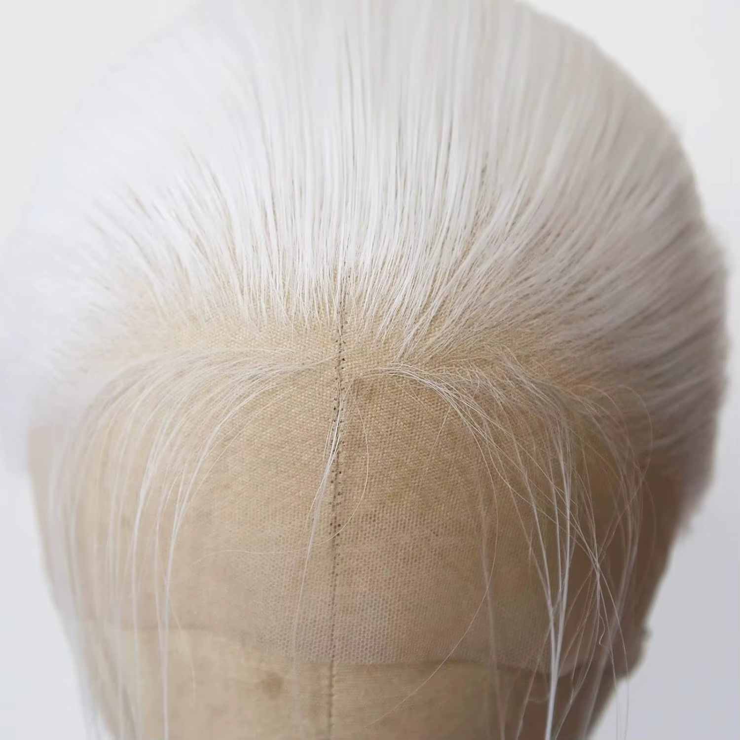 Perruque Lace Front Wig synthétique lisse et longue, cheveux lisses, platine blanc, naturel, demi-ma