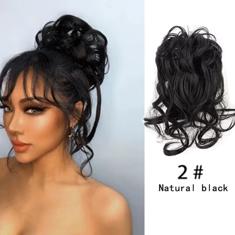 Chignon synthétique désordre Chignon griffe pince dans les cheveux ondulés cheveux bouclés Chignon q
