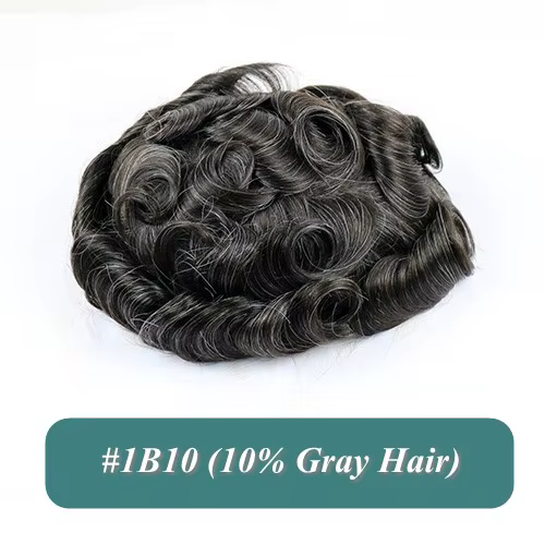 Toupet Super Durable à Peau Fine pour Homme, Perruque Masculine 100% Cheveux Humains, Prothèse Capil