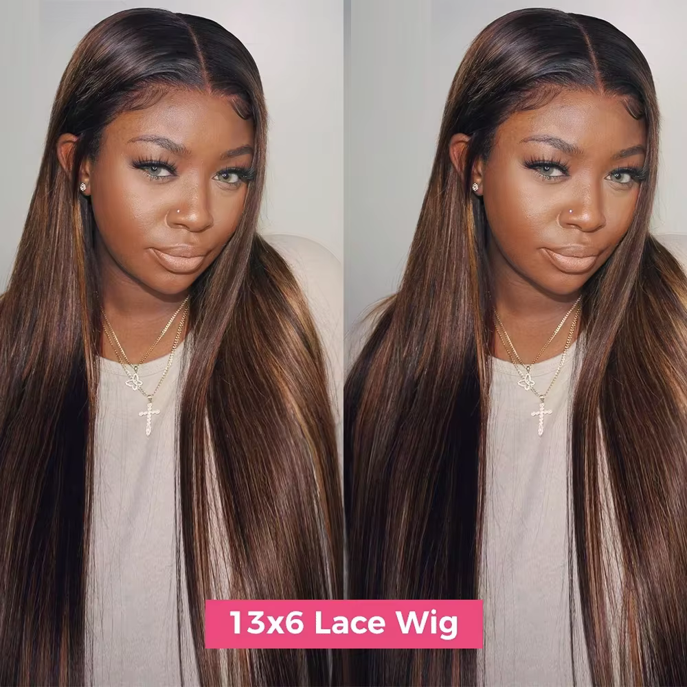 FB 30 perruques droites 100% cheveux humains 42 pouces mettre en évidence la couleur 13x6 HD Transpa
