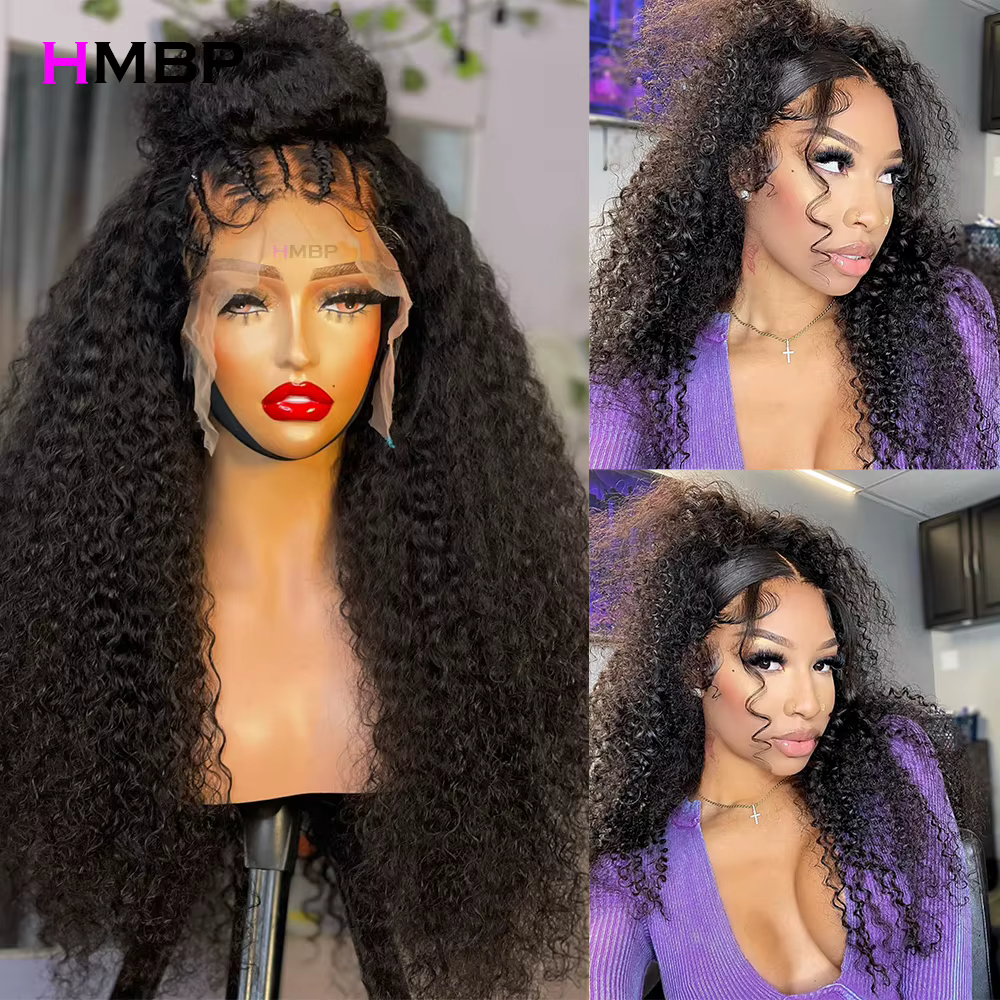Wear And Go Full Lace perruques 100% cheveux humains crépus bouclés sans colle 360 Hd brésilien Tran