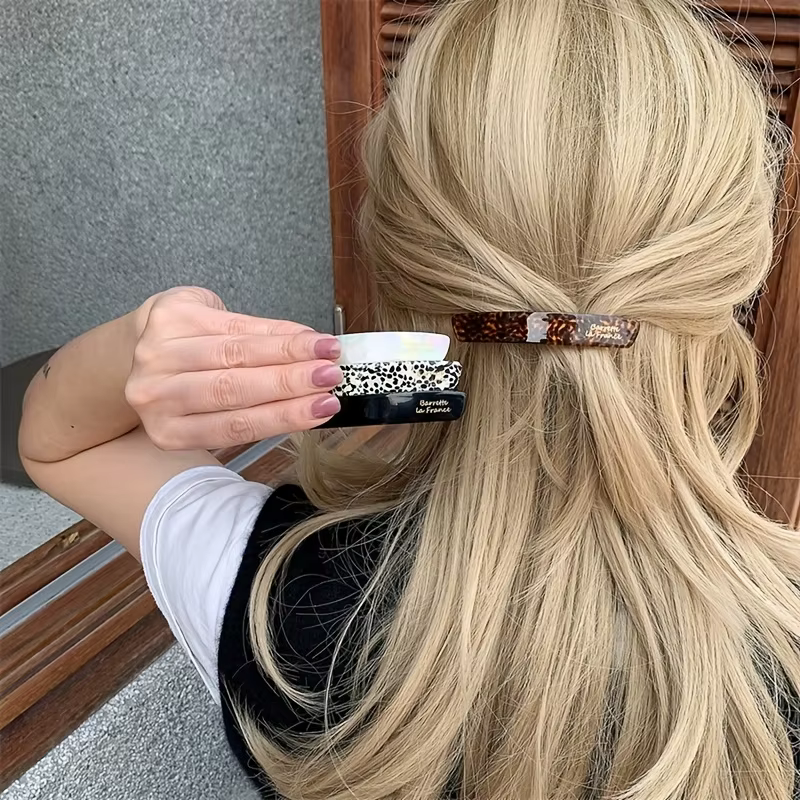 Pince à cheveux en acétate, Barrettes géométriques colorées élégantes, épingle à cheveux, accessoire