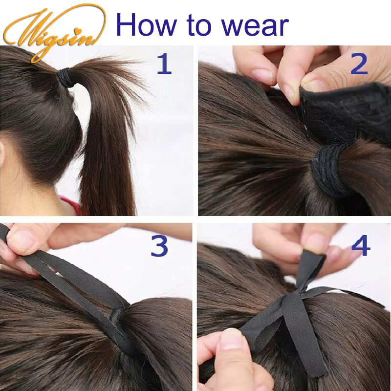 WIGSIN synthétique 32 pouces longue droite cordon queue de cheval pince dans l'extension de cheveux
