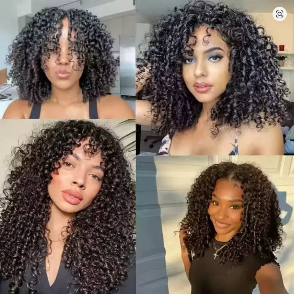 Extensions de cheveux humains bouclés crépus au crochet, tresses invisibles sans nœuds, pré-séparées