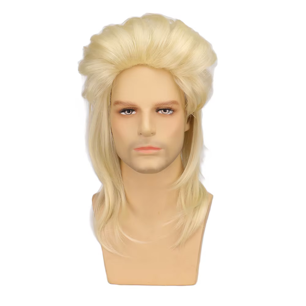 WHIMSICAL W – perruques mulet synthétiques pour hommes, perruques de fête costumée des années 70 et