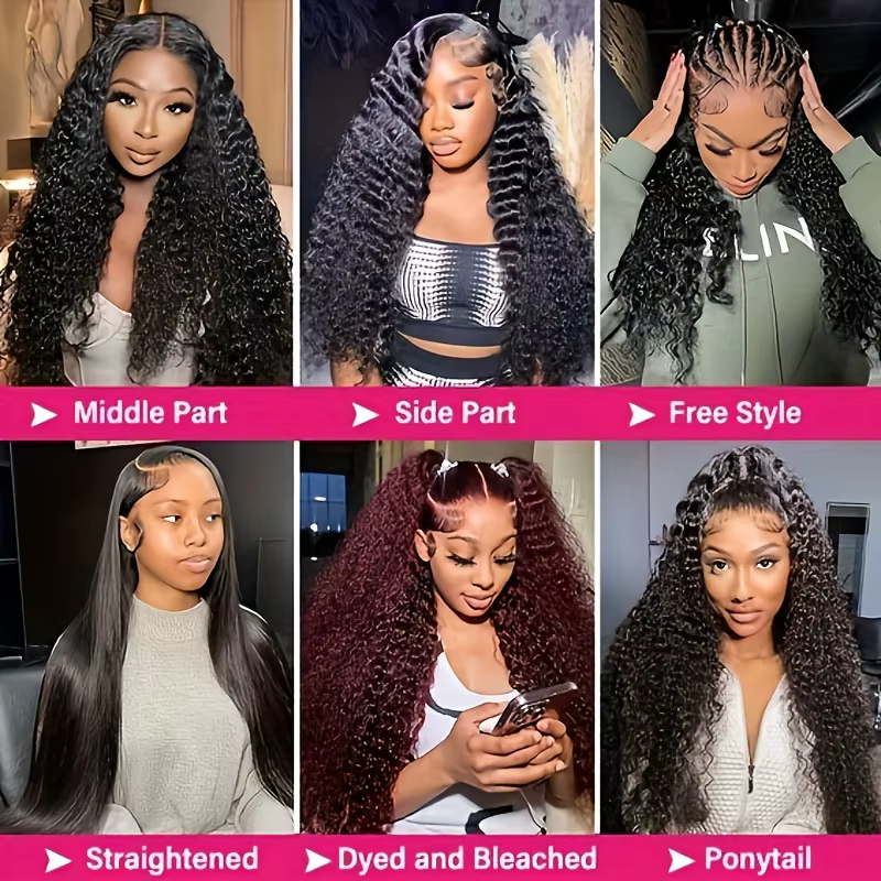 36Inch Curly HD Lace Front Wig 13x4 13x6 HD Lace Frontal Human Hair Deep Water Wave Wig For Women Pr