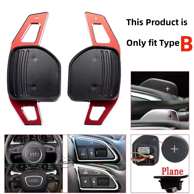 Extension de levier de vitesse de palette de volant en aluminium, pour Audi A3 S3 8V A4 S4 A5 S5 B8.