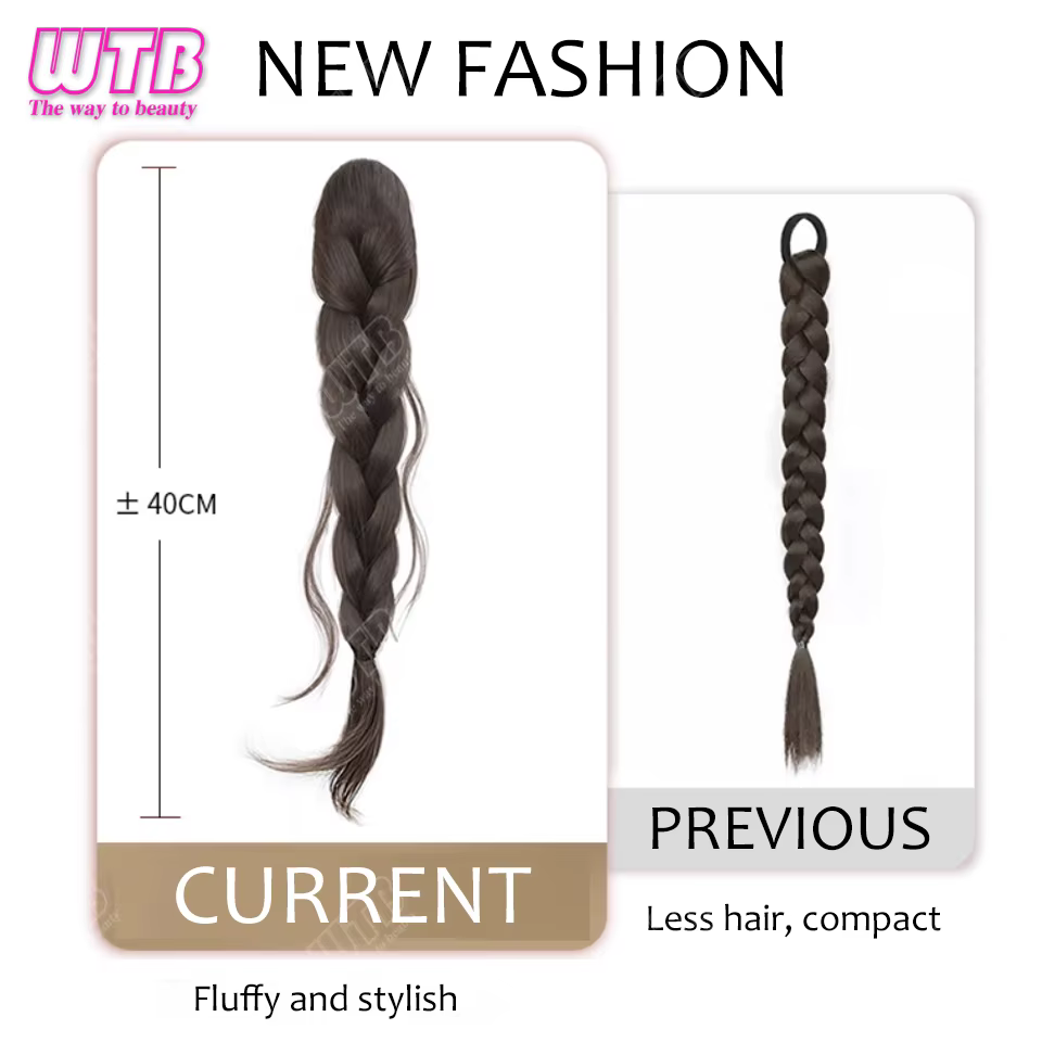 Perruque synthétique tressée pour femme, clip queue de cheval, tempérament paresseux, cheveux tressé