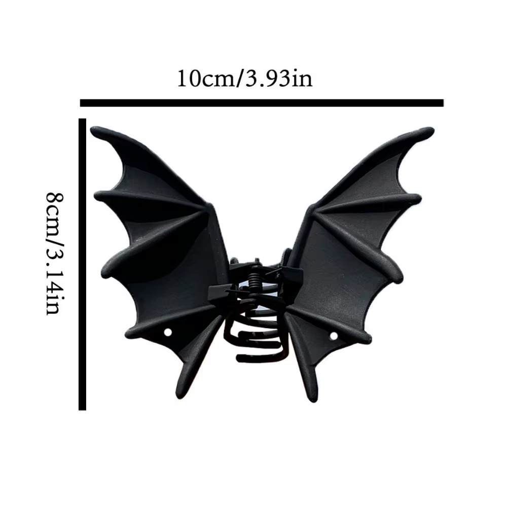 Pince à cheveux chauve-souris requin mat, Style gothique noir, griffe de personnalité Punk, couvre-c