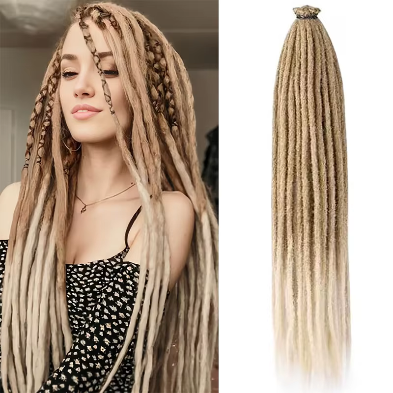 Extensions de Dreadlock synthétiques de 24 pouces, 5 brins, Hippie, couleur ombrée, Style Reggae, tr