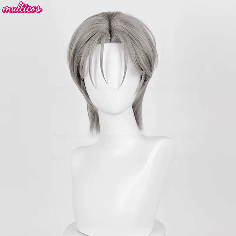 Jusqu'à la perruque de Cosplay Alien Stage Cosplay argent gris résistant à la chaleur cheveux specta