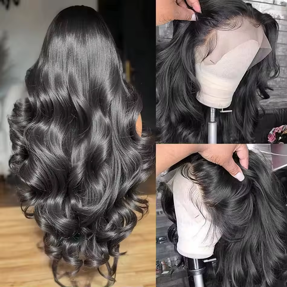 Perruque Lace Frontale HD Transparente 13x6 de 40 Pouces, Ondulations Souples, Perruque Lace Frontal