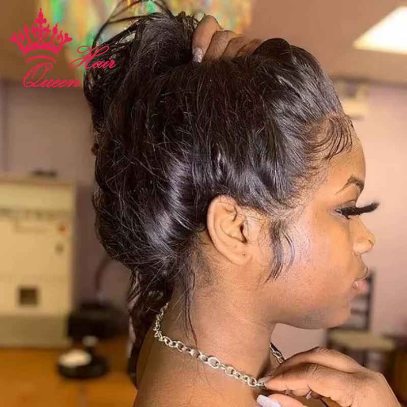 HD 360 Frontal Lace Wig Raw Human Hair Invisible Melt Skin HD Lace Wig Straight High Ponytail Availa