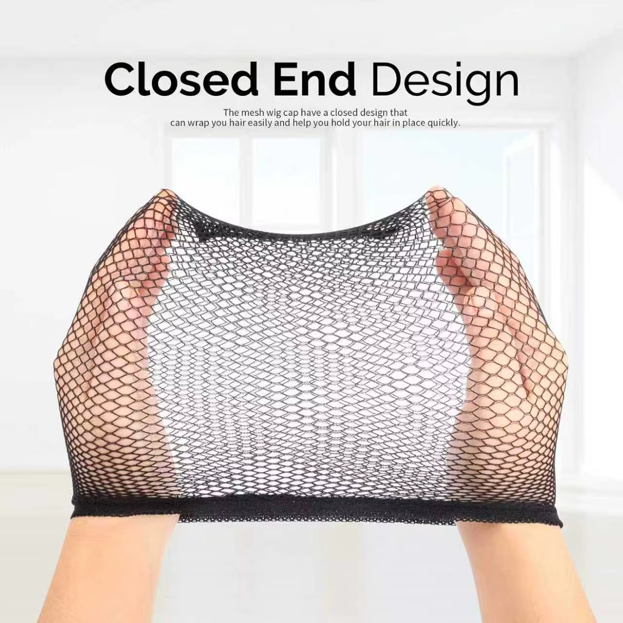 Bonnet de perruque en maille extensible, filet à cheveux noir élastique, filet de perruque en résill