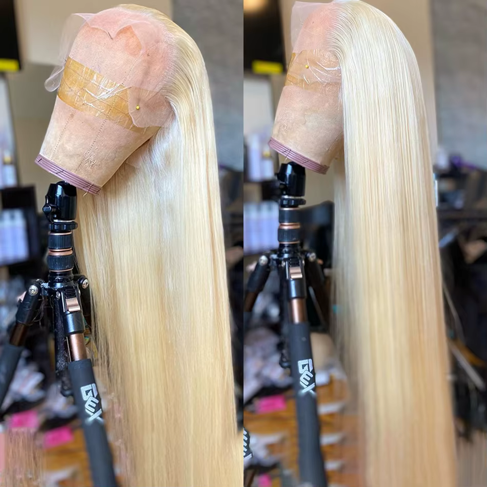 Finros 613 perruque avant en dentelle droite 13x4 13x6 HD Transparent 613 couleur Blonde avant de la