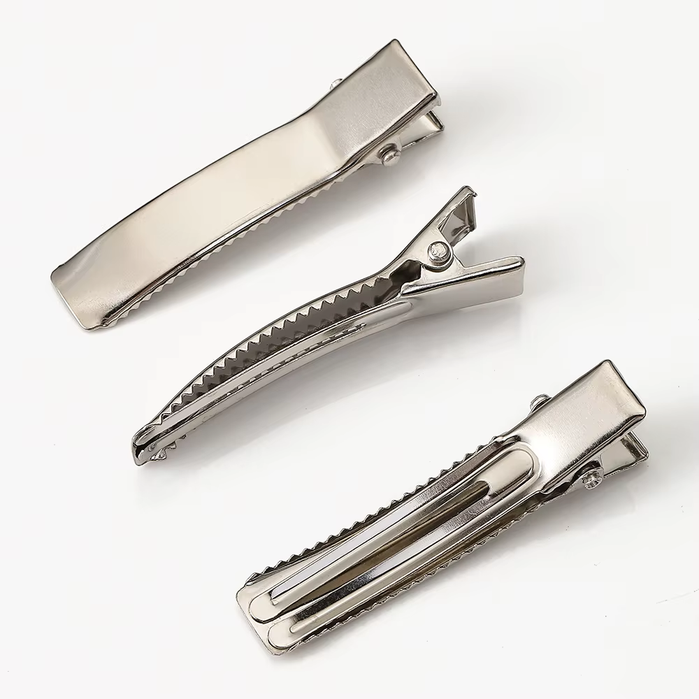Pinces à cheveux en métal Alligator, 10 pièces, 3.5cm 5cm 6cm, Base Double broche, épingle à cheveux