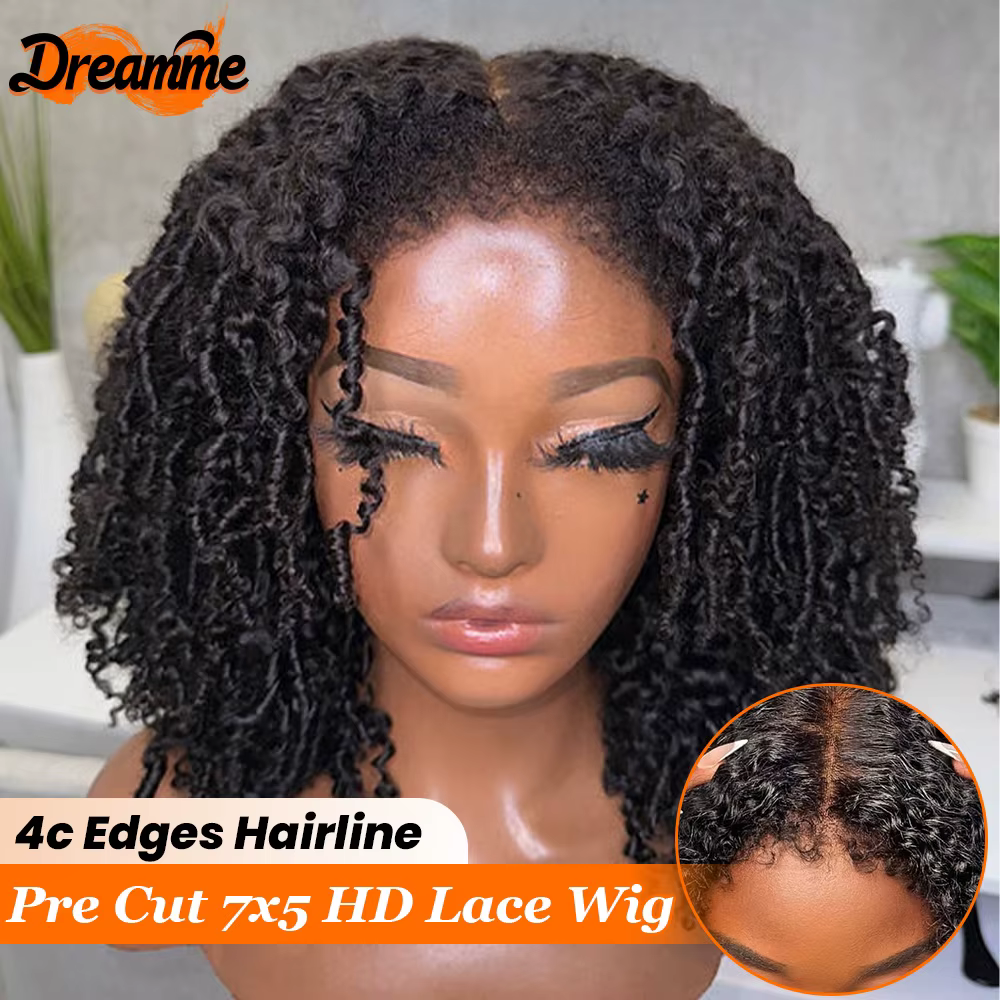 Wear And Go perruque sans colle avec ligne de cheveux ventilée 7x5 HD dentelle fermeture perruques c
