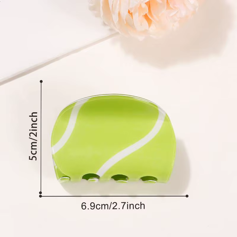 Pince à cheveux en acétate design raquette de tennis pour femme – Pince requin élégante pour cheveux