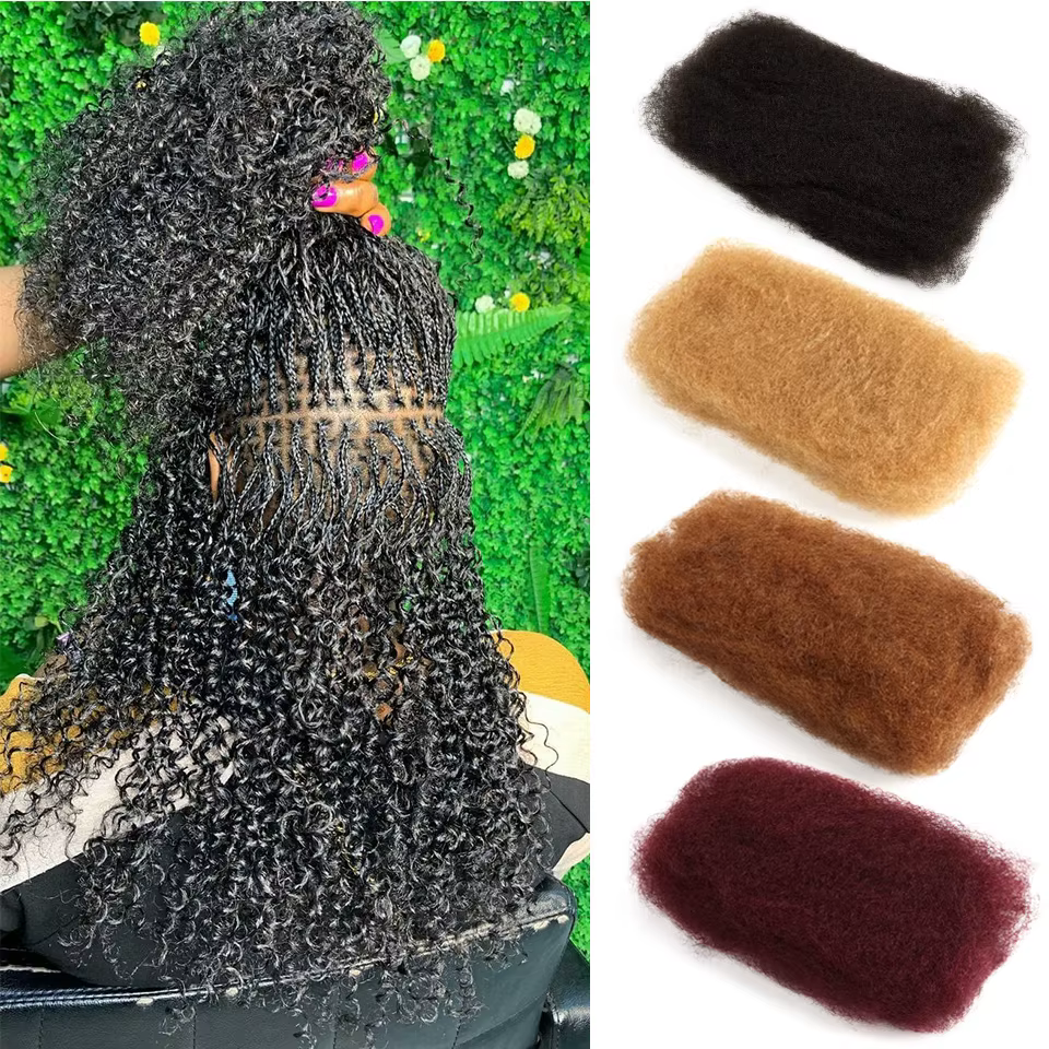 22 pouces brun blond QVR Afro crépus cheveux en vrac sans attachement Afro bouclés en vrac cheveux h