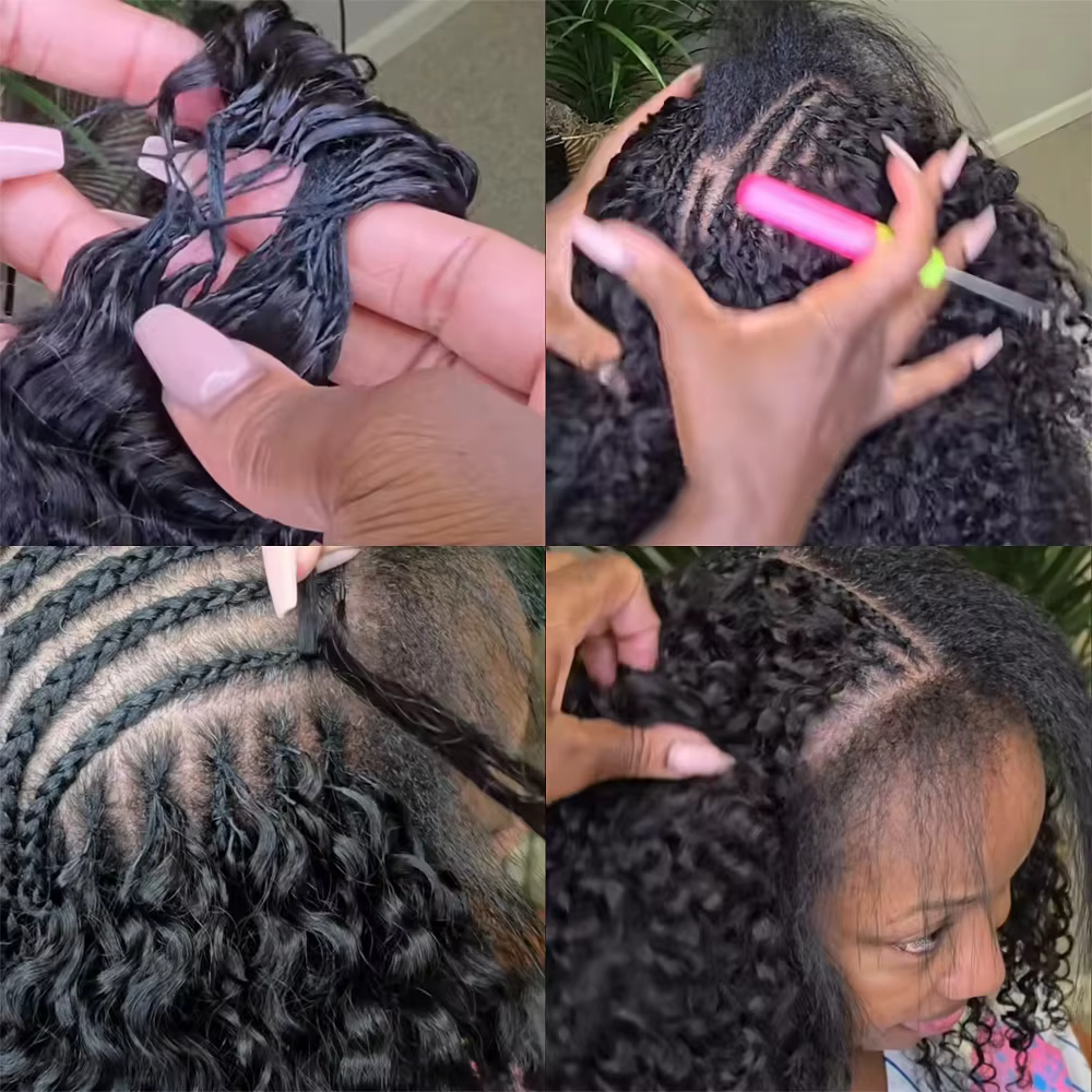 Extensions de cheveux humains au crochet Dialola Spirals, bouclées crépues, nœuds invisibles, pré-sé