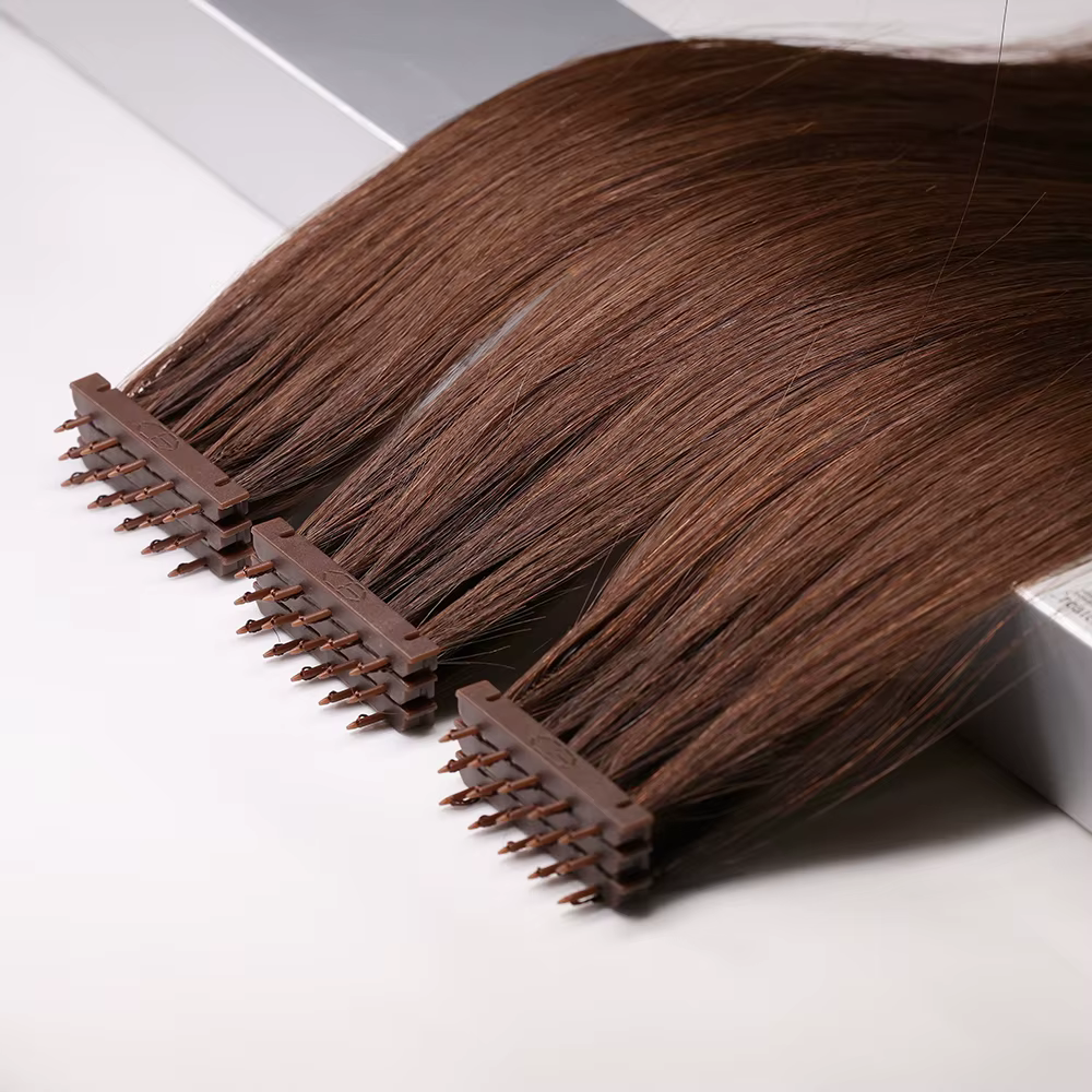 Extensions de cheveux cachées 6D-3, 52g, micro-liens, cheveux humains, couleur brun foncé # Extensio