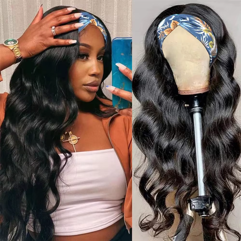 Perruque bandeau cheveux humains vague de corps perruque 180% densité Remy perruques de cheveux huma