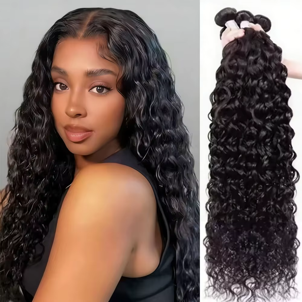 Tissage en lot brésilien naturel bouclé profond, Extension de cheveux vierges noirs naturels, 1/3/4 